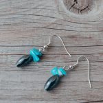 Uhani Zakon privlačnosti: magnetit in turkiz