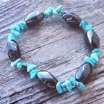 Zapestnica Zakon privlačnosti: magnetit in turkiz