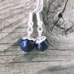 Uhani Lapis lazuli okrogli