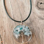 Obesek drevo življenja akvamarin